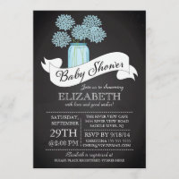 Chalkboard Mason Jar Baby shower Invitation