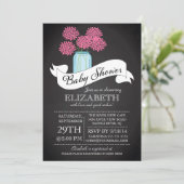 Chalkboard Mason Jar Baby shower Invitation Kaart (Staand voorkant)