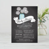 Chalkboard Mason Jar Baby shower Invitation Kaart (Staand voorkant)