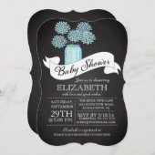 Chalkboard Mason Jar Baby shower Invitation Kaart (Voorkant / Achterkant)