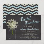 Chalkboard Mason Jar Baby's Breath Bridal Luncheon Kaart (Voorkant / Achterkant)