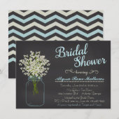 Chalkboard Mason Jar Baby's Breath Vrijgezellenfee Kaart (Voorkant / Achterkant)