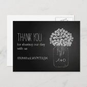 Chalkboard Mason Jar Bloemen bruiloft Dank u Briefkaart (Voorkant / Achterkant)