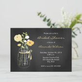 Chalkboard Mason Jar Bridal Shower Invitations Kaart (Staand voorkant)