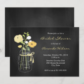 Chalkboard Mason Jar Bridal Shower Invitations Kaart (Voorkant / Achterkant)