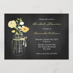 Chalkboard Mason Jar Bridal Shower Invitations Kaart