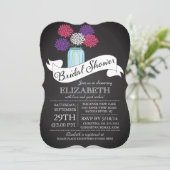 Chalkboard Mason Jar Bridal Shower Kaart (Staand voorkant)