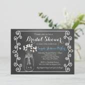 Chalkboard Mason Jar Bridal Shower Kaart (Staand voorkant)