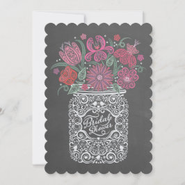 Chalkboard Mason Jar Bridal Shower Kaart