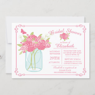 Chalkboard Mason Jar Bridal Shower Kaart