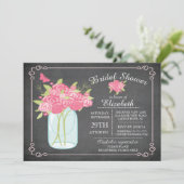 Chalkboard Mason Jar Bridal Shower Kaart (Staand voorkant)