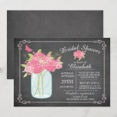 Chalkboard Mason Jar Bridal Shower Kaart (Voorkant / Achterkant)