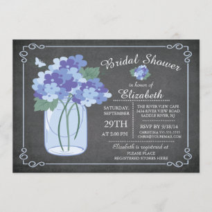 Chalkboard Mason Jar Bridal Shower Kaart