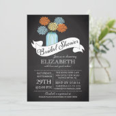 Chalkboard Mason Jar Bridal Shower Kaart (Staand voorkant)