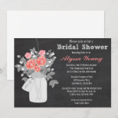 Chalkboard Mason Jar Bridal Shower Kaart (Voorkant / Achterkant)
