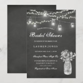 Chalkboard Mason Jar Bridal Shower Kaart (Voorkant / Achterkant)