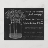 Chalkboard - Mason Jar - Daisies Save the Date (Achterkant)
