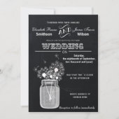 Chalkboard Mason Jar floral bruiloft Kaart (Voorkant)