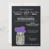 Chalkboard Mason Jar floral bruiloft nodigt uit Kaart (Voorkant)