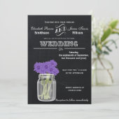 Chalkboard Mason Jar floral bruiloft nodigt uit Kaart (Staand voorkant)