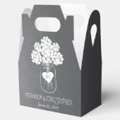 Chalkboard Mason Jar Floral Personalized Favor Box Bedankdoosjes (Geopend)