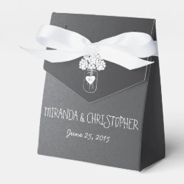 Chalkboard Mason Jar Floral Personalized Favor Box Bedankdoosjes