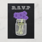  Chalkboard Mason Jar floral rsvp Uitnodiging Briefkaart (Voorkant)