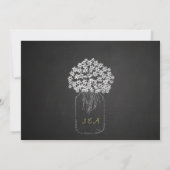 Chalkboard Mason Jar Flowers Engagement Party Kaart (Achterkant)