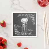 CHALKBOARD MASON JAR GARDEN WEDDING NAPKINS SERVETTEN (Insitu)