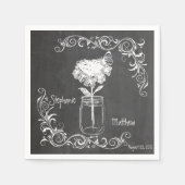 CHALKBOARD MASON JAR GARDEN WEDDING NAPKINS SERVETTEN (Voorkant)