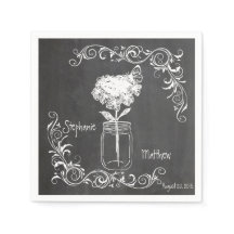 CHALKBOARD MASON JAR GARDEN WEDDING NAPKINS