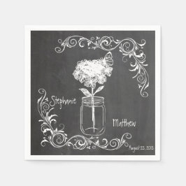 CHALKBOARD MASON JAR GARDEN WEDDING NAPKINS SERVETTEN