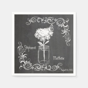 CHALKBOARD MASON JAR GARDEN WEDDING NAPKINS SERVETTEN