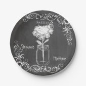CHALKBOARD MASON JAR GARDEN WEDDING PAPIER BORDEN PAPIEREN BORDJE (Voorkant)