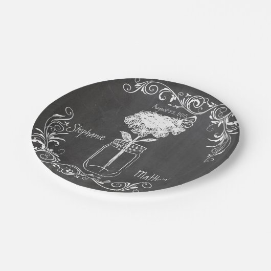 CHALKBOARD MASON JAR GARDEN WEDDING PAPIER BORDEN PAPIEREN BORDJE (Gekanteld)