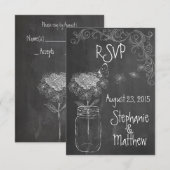 CHALKBOARD MASON JAR GARDEN WEDDING RSVP (Voorkant / Achterkant)