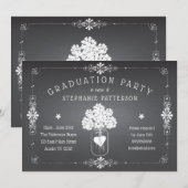 Chalkboard Mason Jar Graduation Party Kaart (Voorkant / Achterkant)