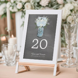 Chalkboard Mason Jar Hydrangeas | Tabelnummer Kaart