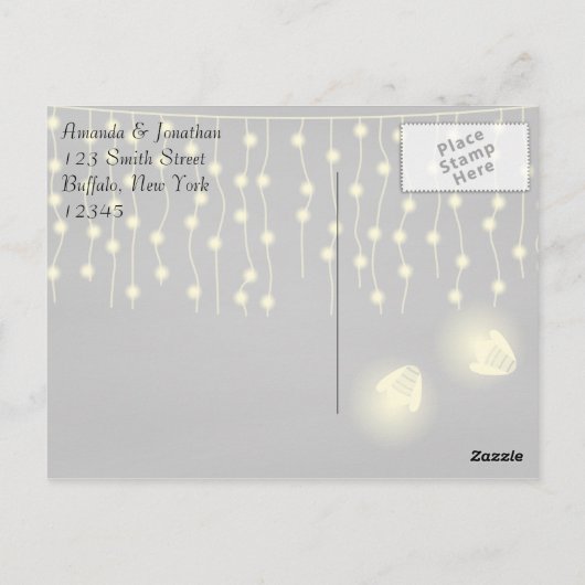 Chalkboard Mason Jar met vuurvliegende Bedankt Briefkaart (Achterkant)