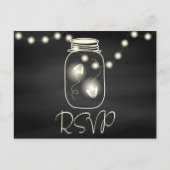 Chalkboard Mason Jar met vuurvliegjes Weddenschap  Uitnodiging Briefkaart (Voorkant)