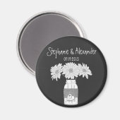Chalkboard Mason Jar Personalized Favor Magnet (Voorkant / Achterkant)