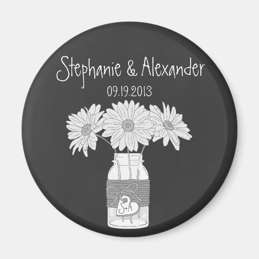 Chalkboard Mason Jar Personalized Favor Magnet (Voorkant)