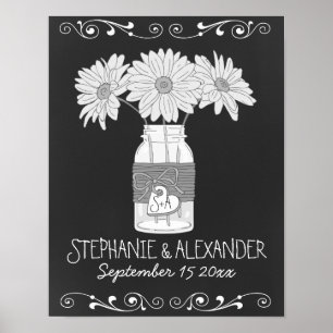 Chalkboard Mason Jar Personalized Poster
