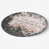 Chalkboard Mason Jar Pink Heart Leaf Firefly Papieren Bordje (Gekanteld)