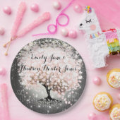 Chalkboard Mason Jar Pink Heart Leaf Firefly Papieren Bordje (Feest)
