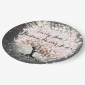 Chalkboard Mason Jar Pink Heart Leaf Firefly Papieren Bordje (Gekanteld)