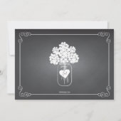Chalkboard Mason Jar Rustic Couples Wedding Shower Kaart (Achterkant)