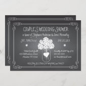 Chalkboard Mason Jar Rustic Couples Wedding Shower Kaart (Voorkant / Achterkant)