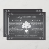 Chalkboard Mason Jar Rustic Guest-kaart Informatiekaartje (Voorkant / Achterkant)