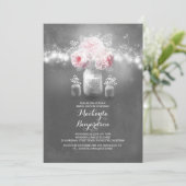 Chalkboard Mason Jar Rustic Lights vrijgezellenfee Kaart (Staand voorkant)